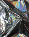 Silver Metallic Iridescent Foil Spandex Fabric - Fashion Fabrics Los Angeles 