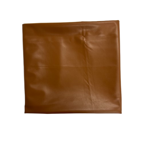 Tela de vinilo de cuero sintético elástico bidireccional marrón camello 