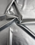 Silver Two Way Stretch Faux Leather Vinyl Fabric