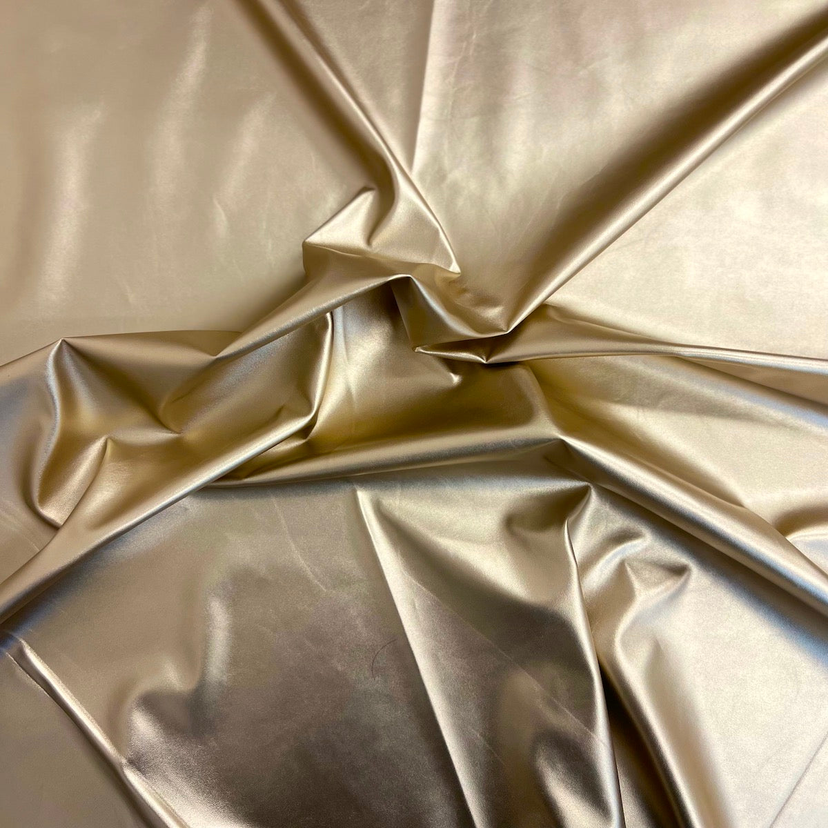 Light Gold Two Way Stretch Faux Leather Vinyl Fabric