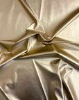 Tela de vinilo de cuero sintético elástico bidireccional dorado claro 