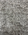 Tissu vinyle en similicuir PU floral occidental gris ciment