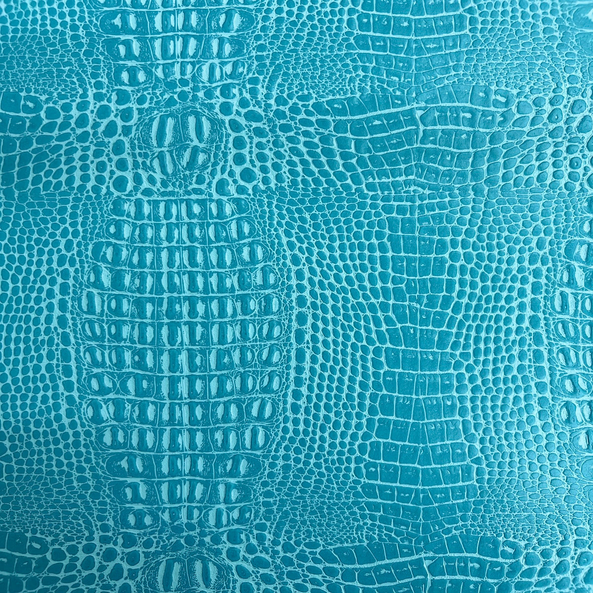 Aqua Blue Marine Gator Vinyl Fabric