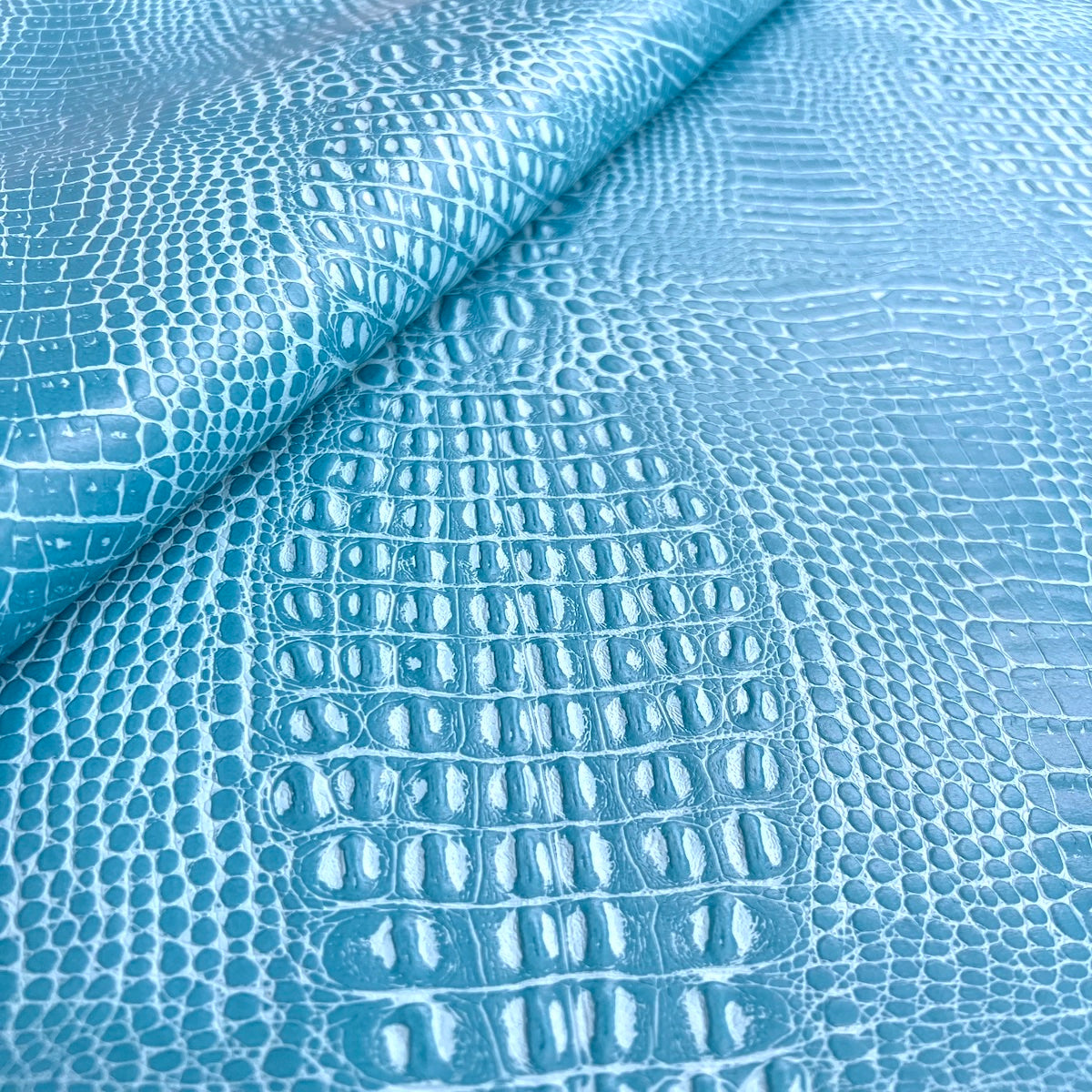 Aqua Blue Marine Gator Vinyl Fabric