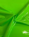 Tissu vinyle pour vêtements en similicuir verni vert fluo