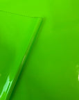 Tela de vinilo para prendas de vestir de charol sintético verde neón