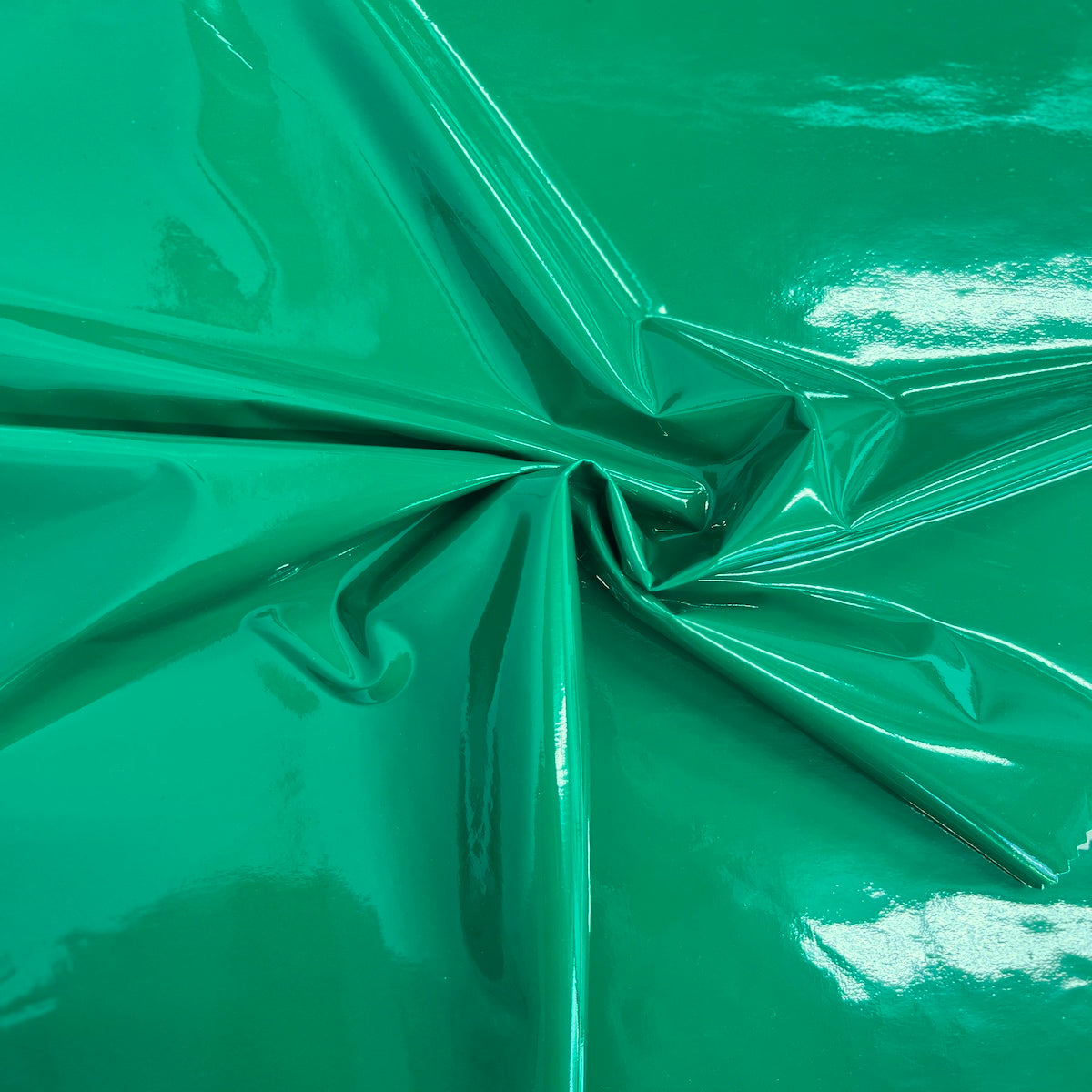 Green Faux Patent Leather Apparel Vinyl Fabric