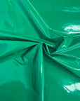 Tela de vinilo para ropa de imitación de charol verde