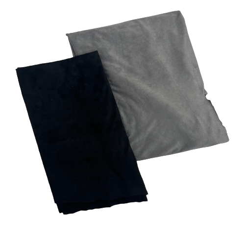 Tissu jersey extensible en faux suède gris anthracite