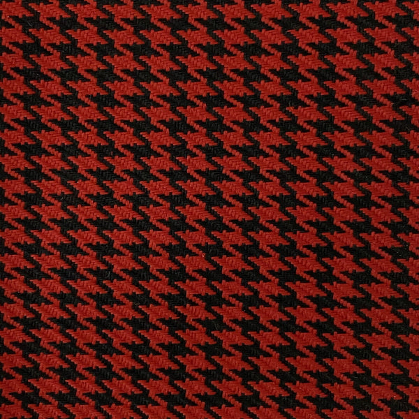 Dark Red Black Acrylic Houndstooth Fabric - Fashion Fabrics Los Angeles 