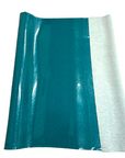 Dark Turquoise Blue Sparkle Glitter Vinyl Fabric