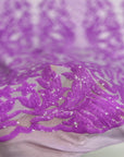 Lavender Purple Luna Stretch Sequins Lace Fabric