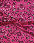Neon Pink Bandanna Paisley Spandex Fabric - Fashion Fabrics Los Angeles 