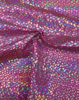Neon Pink Tie Dye Hologram Scale Snake Skin Nylon Spandex Fabric - Fashion Fabrics Los Angeles 