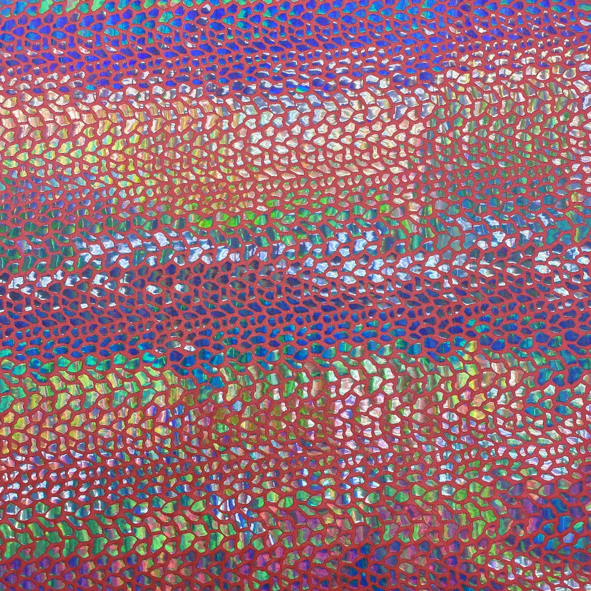 Orange Tie Dye Hologram Scale Snake Skin Nylon Spandex Fabric - Fashion Fabrics Los Angeles 