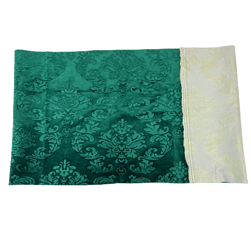 Tissu de draperie d&#39;ameublement en velours gaufré damassé vert émeraude