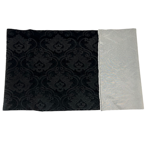 Black Royalty Damask Embossed Velvet Upholstery Drapery Fabric