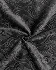 Tela para cortinas de tapicería de terciopelo en relieve damasco negro de realeza