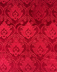 Tissu de draperie d'ameublement en velours gaufré damassé rouge royal