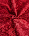 Tela para cortinas de tapicería de terciopelo en relieve Damasco rojo realeza