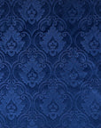 Tela para cortinas de tapicería de terciopelo en relieve Damasco azul real