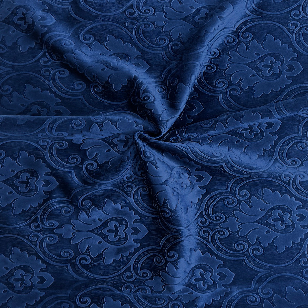 Tissu de draperie d&#39;ameublement en velours gaufré damassé bleu royal