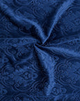 Royal Blue Royalty Damask Embossed Velvet Upholstery Drapery Fabric