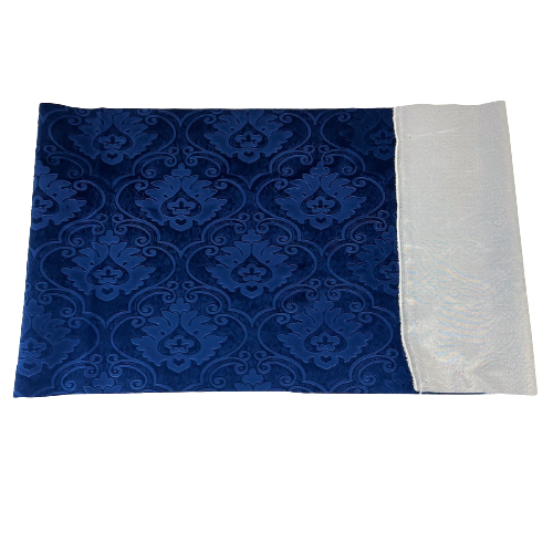 Tela para cortinas de tapicería de terciopelo en relieve Damasco azul real