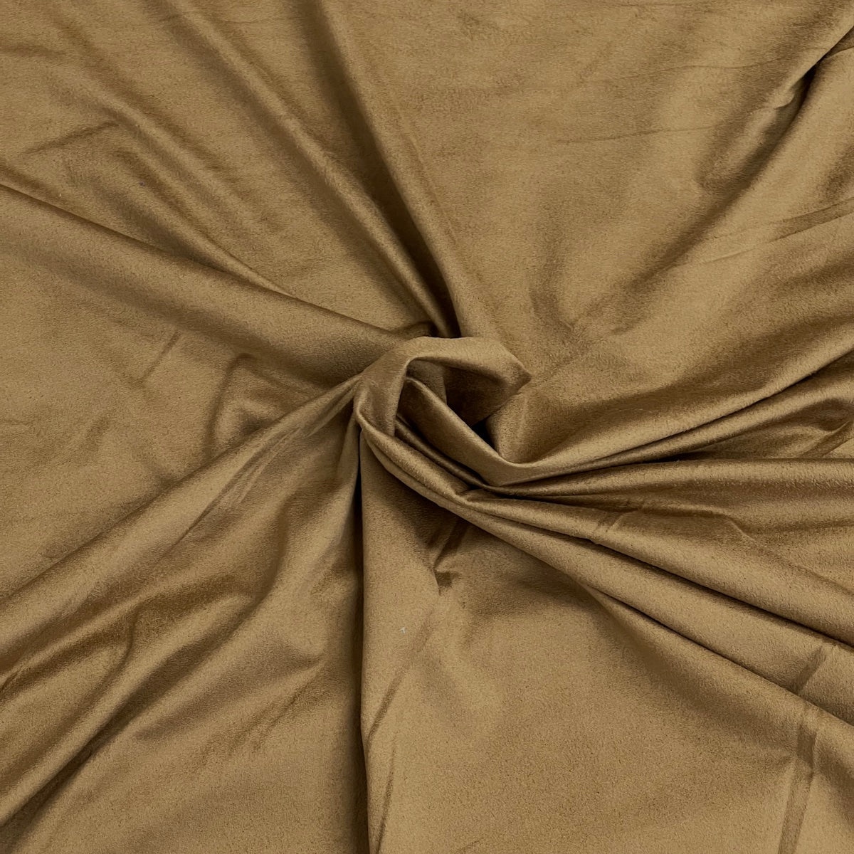 Camel Beige Stretch Faux Suede Knit Fabric