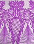 Tissu en dentelle à paillettes Alpica violet lavande 