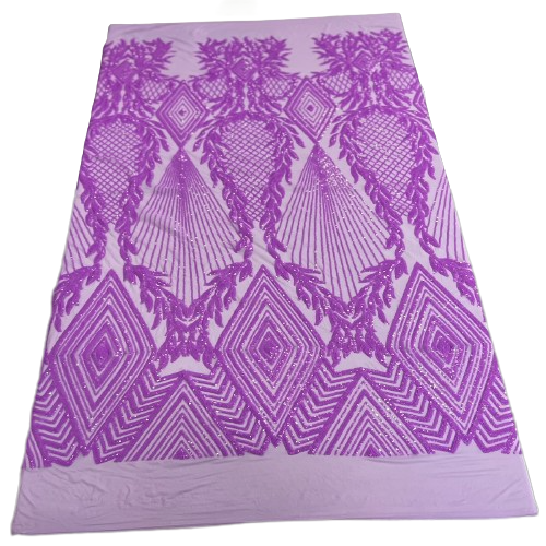 Lavender Purple Alpica Sequins Lace Fabric