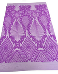 Tissu en dentelle à paillettes Alpica violet lavande 