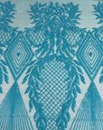 Tela de encaje de lentejuelas Alpica azul aguamarina 