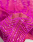 Tissu en dentelle à paillettes Alpica rose magenta 