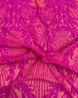 Tela de encaje de lentejuelas Alpica rosa magenta 