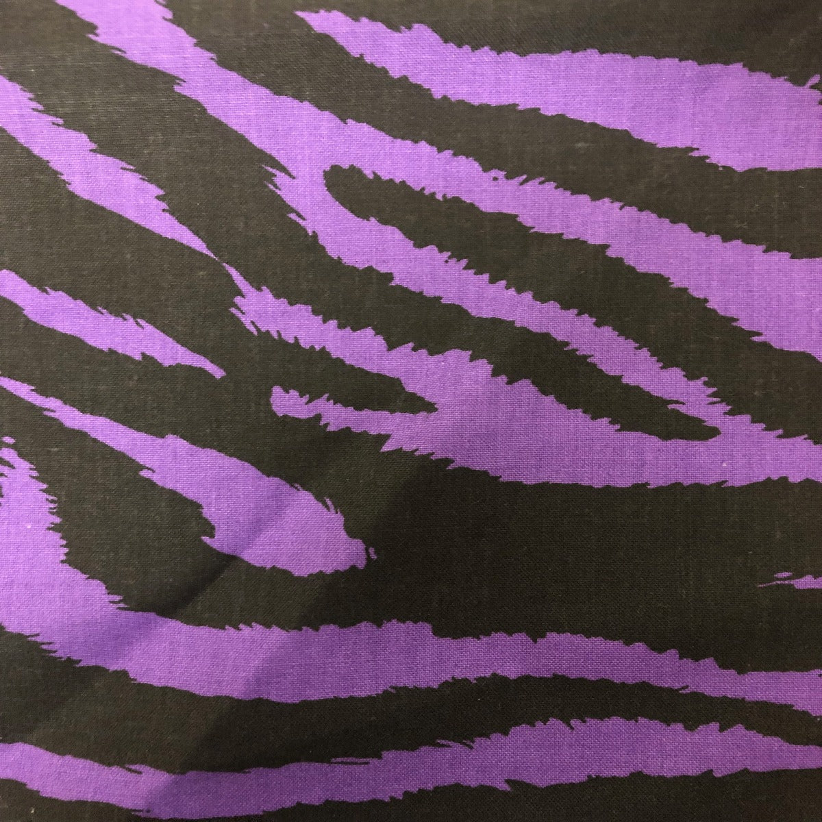 Purple Black Zebra Print Poly Cotton Fabric - Fashion Fabrics Los Angeles 