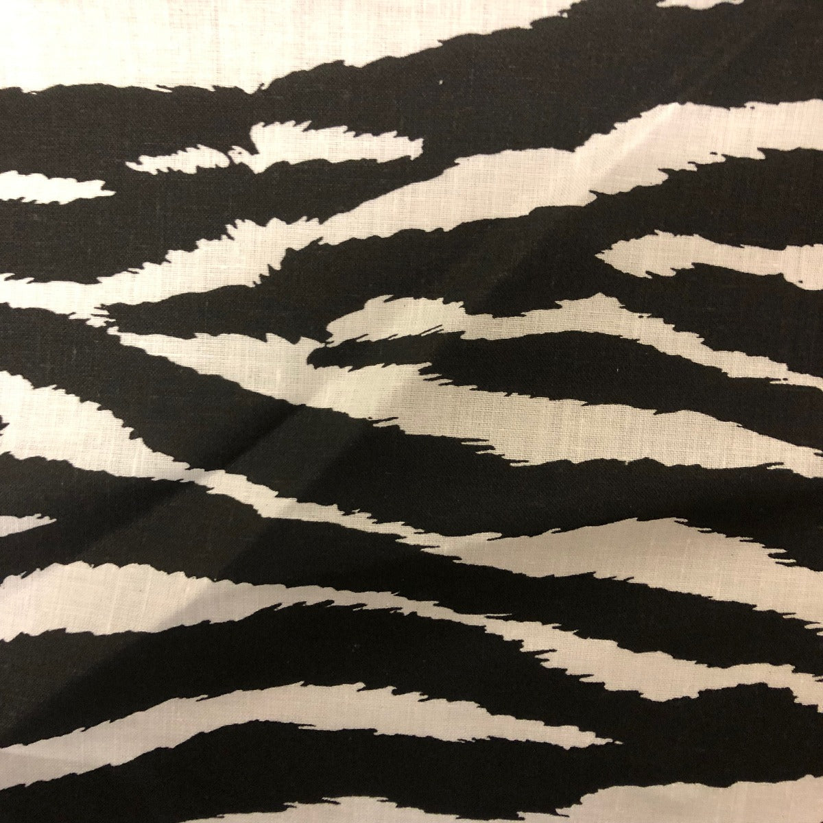 White Black Zebra Print Poly Cotton Fabric - Fashion Fabrics Los Angeles 