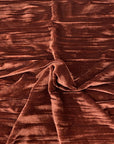 Rust Orange Crinkle Stretch Velvet Fabric - Fashion Fabrics Los Angeles 