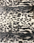 Gray Snow Leopard Tissavel Faux Fur Fabric - Fashion Fabrics Los Angeles 