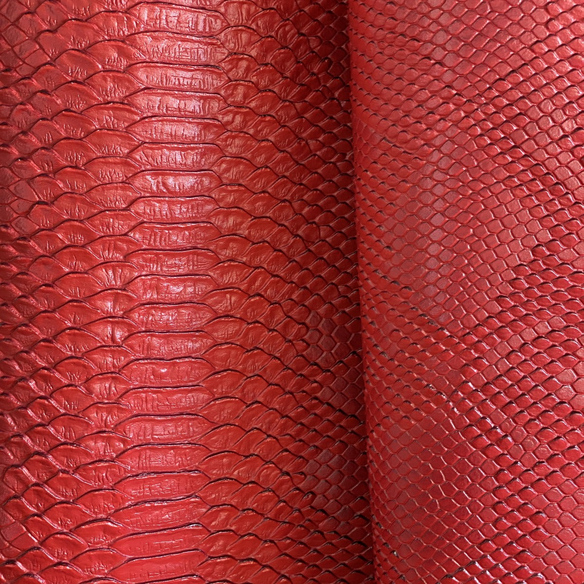 Red Faux Viper Sopythana Snake Skin Vinyl - Fashion Fabrics Los Angeles 