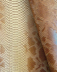 Beige Faux Viper Sopythana Snake Skin Vinyl - Fashion Fabrics Los Angeles 
