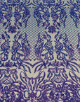 Lavender Iridescent Luna Stretch Sequins Lace Fabric - Fashion Fabrics LLC