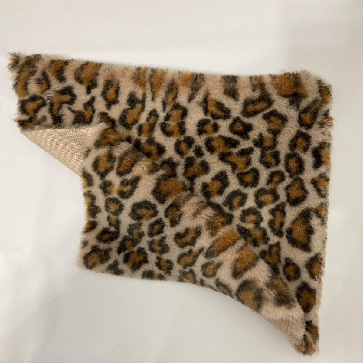 Gold Minky Leopard Faux Fur Fabric - Fashion Fabrics Los Angeles 