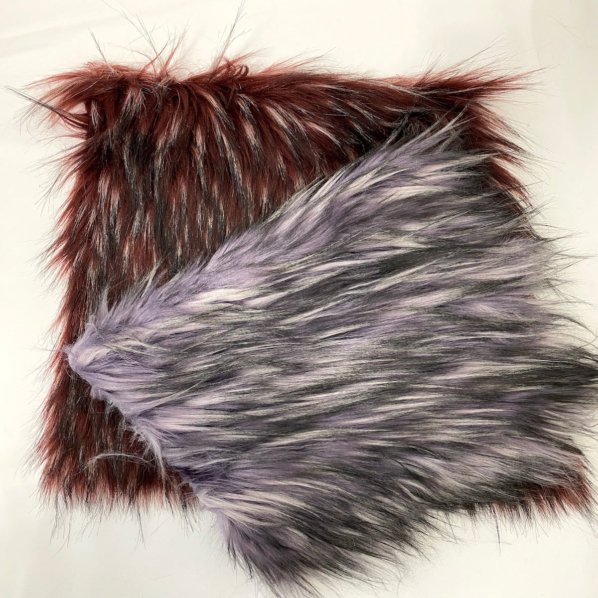 Red Multicolor Husky Print Shaggy Faux Fur Fabric - Fashion Fabrics Los Angeles 