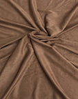 Tissu tricoté en faux suède extensible marron moka