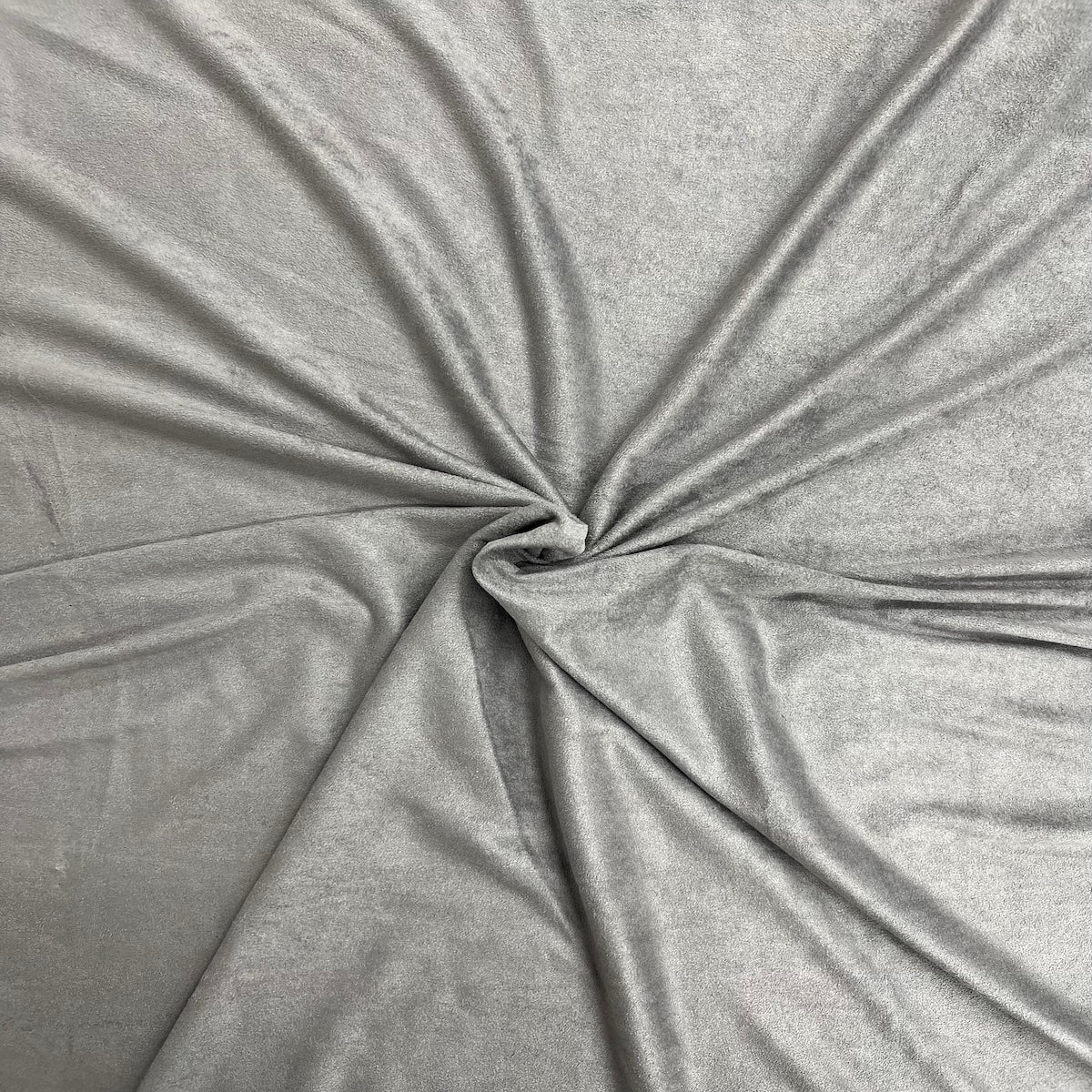 Tissu jersey extensible en faux suède gris