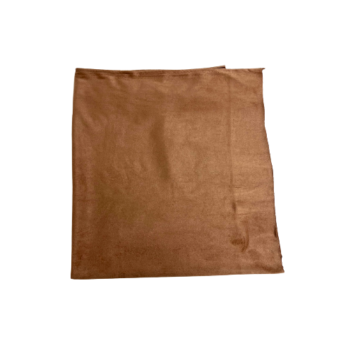 Tissu tricoté en faux suède extensible marron moka