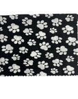 Black Puppy Paw Print Print Poly Cotton Fabric