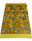 Tela amarilla de lentejuelas florales multicolor Giselle