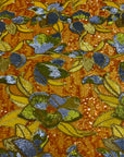 Tissu jaune à paillettes florales Giselle multicolore